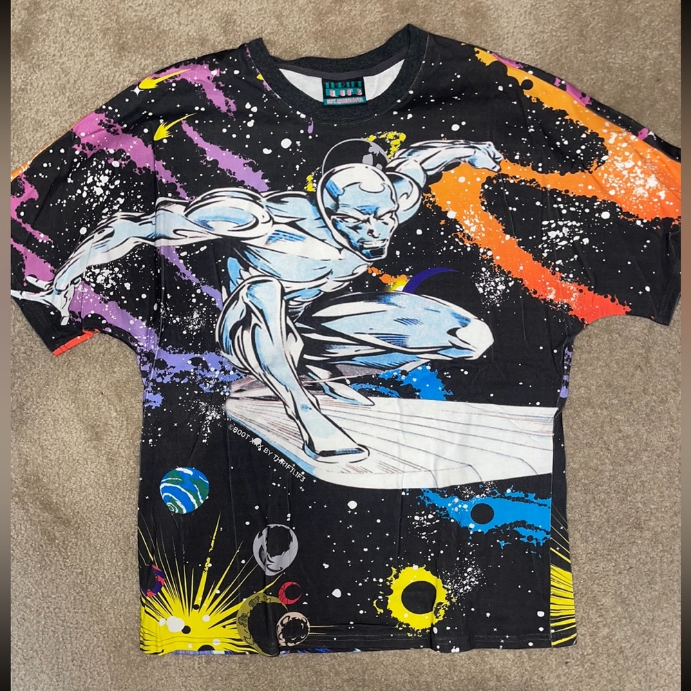 Men’s Marvel Silver Surfer AOP THRIFTLIF3 shirt size L